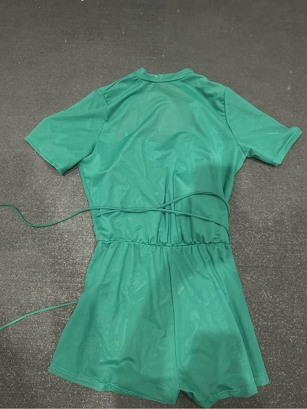 balera Green Short-Sleeve Tie-Waist Romper